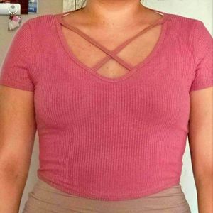 Pink Crop Top